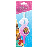 Свеча для торта Цифра Принцессы Диснея "8" 10см