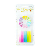 Свеча для торта с держателем Градиент Ассорти 6см (уп24)