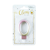 Свеча для торта Цифра Нежный градиент "0" 7,5см