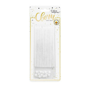 Свеча для торта с держателем Гигант с глиттером С серебряным 15см XL (уп12)