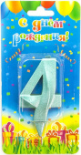 Свеча для торта Цифра Грани Тиффани "4" 7см