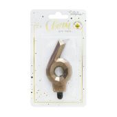 Свеча для торта Цифра Бриллиант Золото 6 1шт 7,5см