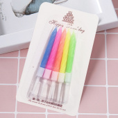 Свеча для торта с держателем неон витая ассорти (уп10)