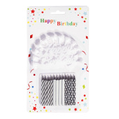 Свеча для торта с держателем Дуэт черно-белые 7см (уп12)