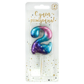 Свеча для торта Цифра Космос 2