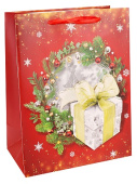 Пакет M 18x23x10см Новогодний подарок