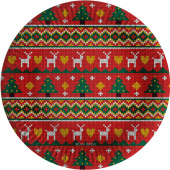 Тарелки бумага 180мм Новогодний орнамент (уп6)