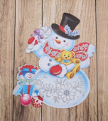 Плакат Веселый снеговик 35см