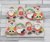 Прищепки декоративные дерево Новогоднее веселье (уп8)