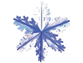 Снежинка фольга 60см № 4 серебряно-синее