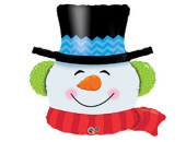 Шар фольга фигура голова Снеговик 36"