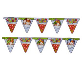 Гирлянда вымпел 210см Снеговик с подарк