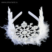 Корона пластик с пухом Снежинка
