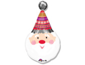 Шар фольга фигура голова Санта в колпаке 83л An