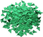 Конфетти фольга Елочки Зеленый Металлик 3см 50гр