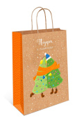 Пакет крафт новогодний 18х22,3х10см BC