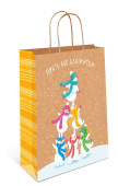 Пакет крафт новогодний 26х32х12см AB