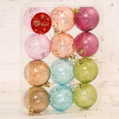 Игрушки на елку Шары   6см Дженна прозрачный микс (уп12)