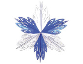 Снежинка фольга №1 серебро синяя 40см