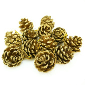 Украшение декор Природный декор Шишки золотые набор (уп12)