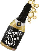 Шар фольга фигура Бутылка Шампанское Новогодние пузырьки 39'' 99см
