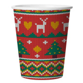 Стаканы бумага 250мл Новогодний орнамент уп6