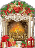 Плакат Зимний камин