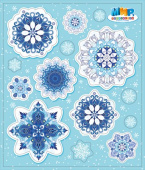 Наклейка Снежинки и елочные шарики (10шт)