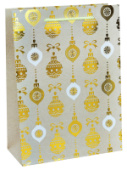 Пакет M Золотые шарики 18х24х8,5см