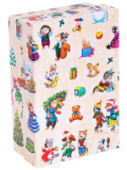 Коробка прямоугольник 17х11х6см Новогодние зверята