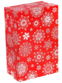 Коробка прямоугольник 17х11х6см Снежинки на красном