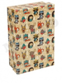 Коробка прямоугольник Новогодние зверята 17х11х6см