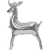 Шар фольга фигура 3D Олень Серебро 1шт 48'' 122см FL