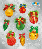 Наклейка Елочные игрушки