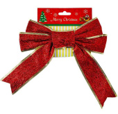 Декоративное украшение Бант новогодний красный 20х20смЕУТ