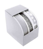 Лента текстиль набор 15х3м Серебро (уп3)