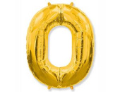 Шар фольга Цифра 32"Fm Золото Gold "0" упак