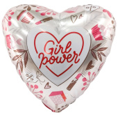 Шар фольга с рисунком 18''/AG сердце Girl Power, Конфетка