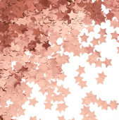 Конфетти фольга Звезда, Розовое Золото, Хром, 1,5 см, 50 г