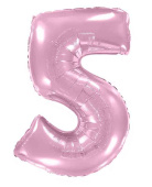Шар фольга Цифра 40'' Розовая Pink "5"