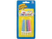 Свечи для торта 12 шт., воск, с держателями + надпись С днём рождения!