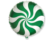 Шар фольга с рисунком 18''Fm круг Леденец конфета зеленая 401576VE 1202-2681