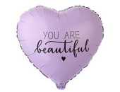 Шар фольга с рисунком 18''/ВЗ сердце YOU ARE BEAUTIFUL