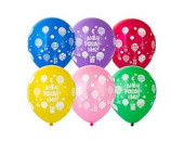 Шар латекс с рисунком 12''ВЗ пастель СДР Шары Подарки шелк (25шт)