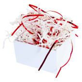 Наполнитель бумажный Праздничный Дуэт ПП Белый Красный металлик 50 г ВВ