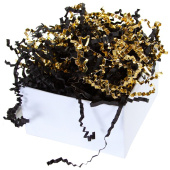 Наполнитель бумажный Праздничный Дуэт бумажный ПП Черный Золото металлик 50 г ВВ