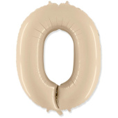 Шар фольга Цифра 40"Fm Кремовый Cream "0" 901760SPC