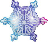 Шар 26"66 см, фольга Волшебная снежинка Градиент