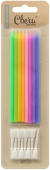 Свеча для торта с держателем Яркий микс 0,4х11см (уп8)