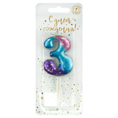 Свеча для торта Цифра Космос 3 Космос